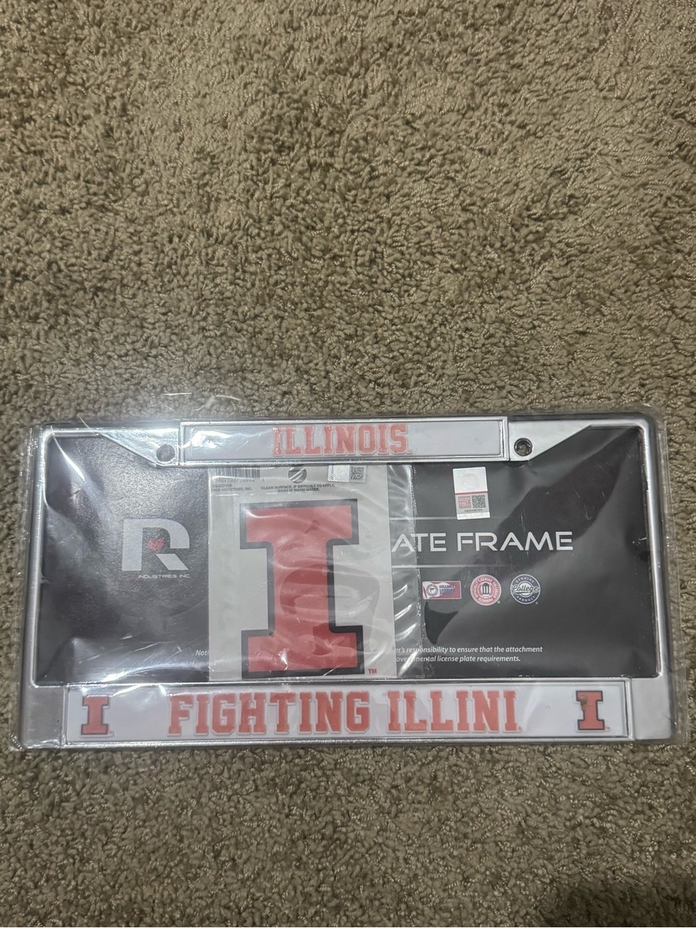 University of Illinois Fighting Illini License Plate Frame - White and Orange